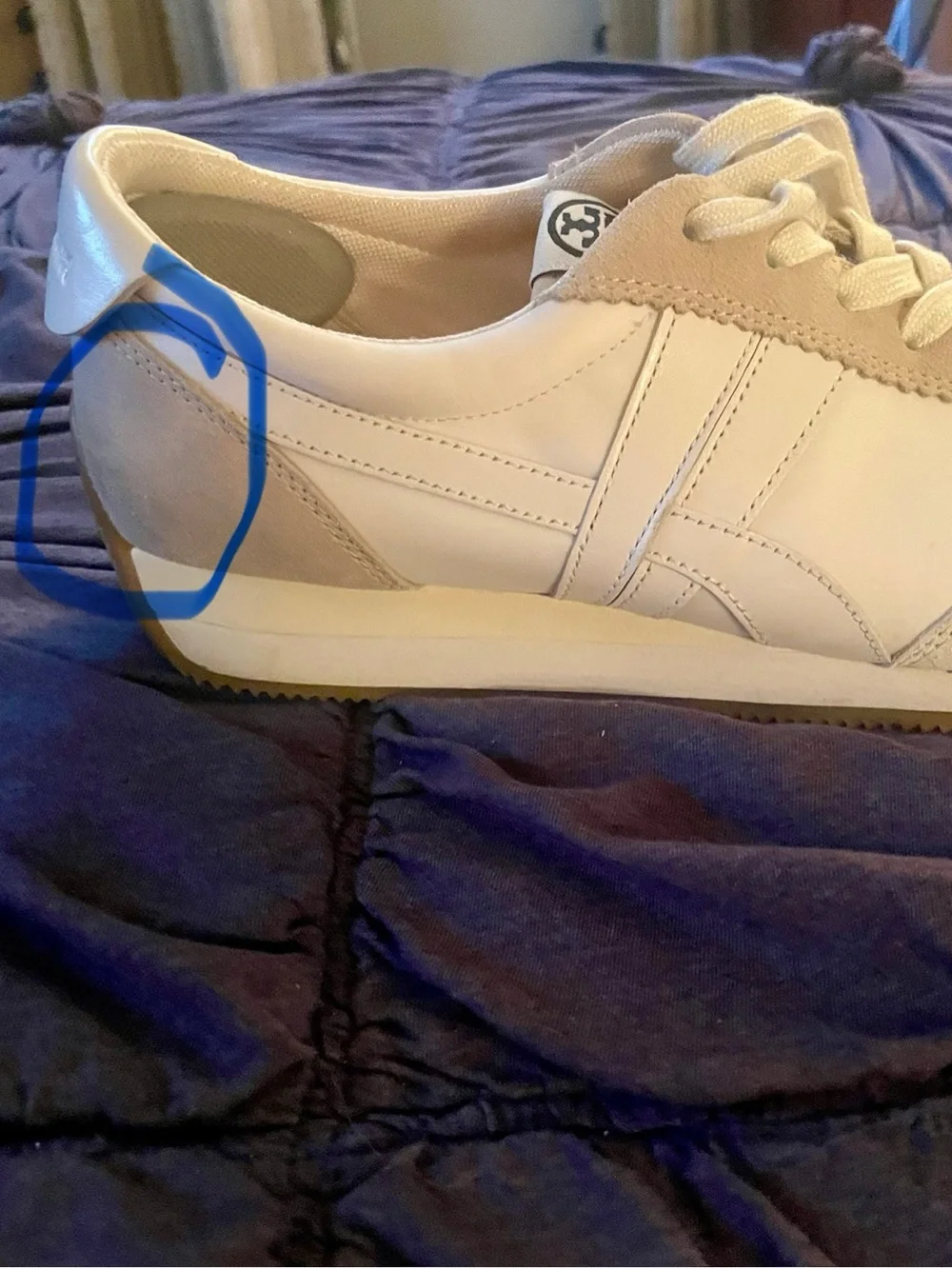 Tory Burch Hank Suede-Trim Sneakers- Sz. 9.5